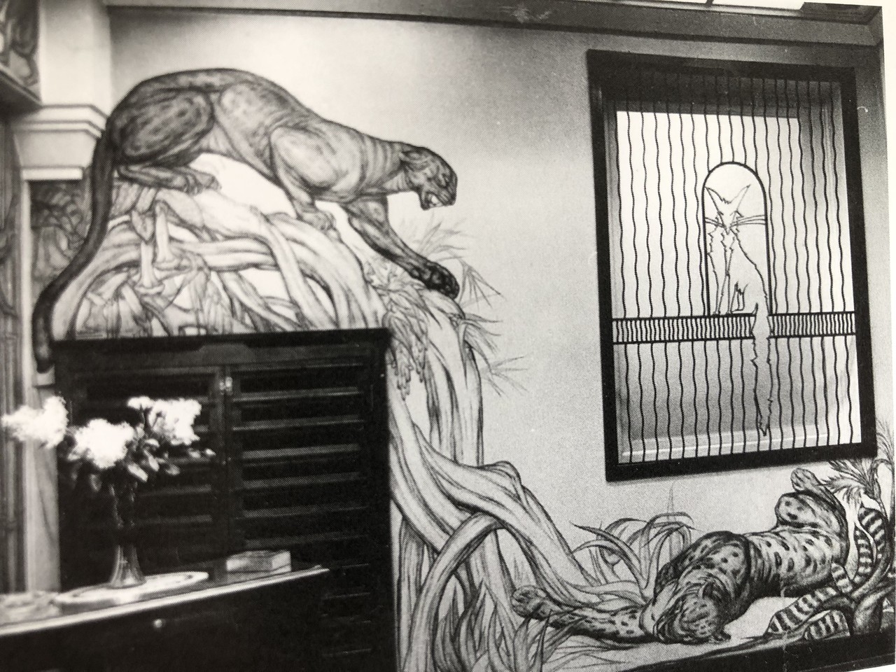 Dessin mural d'un panthère